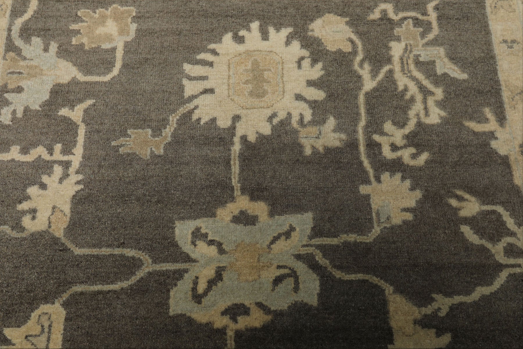 6x9 Taupe, Ivory, Gray Color Hand Knotted Oushak Wool Traditional Oriental Rug