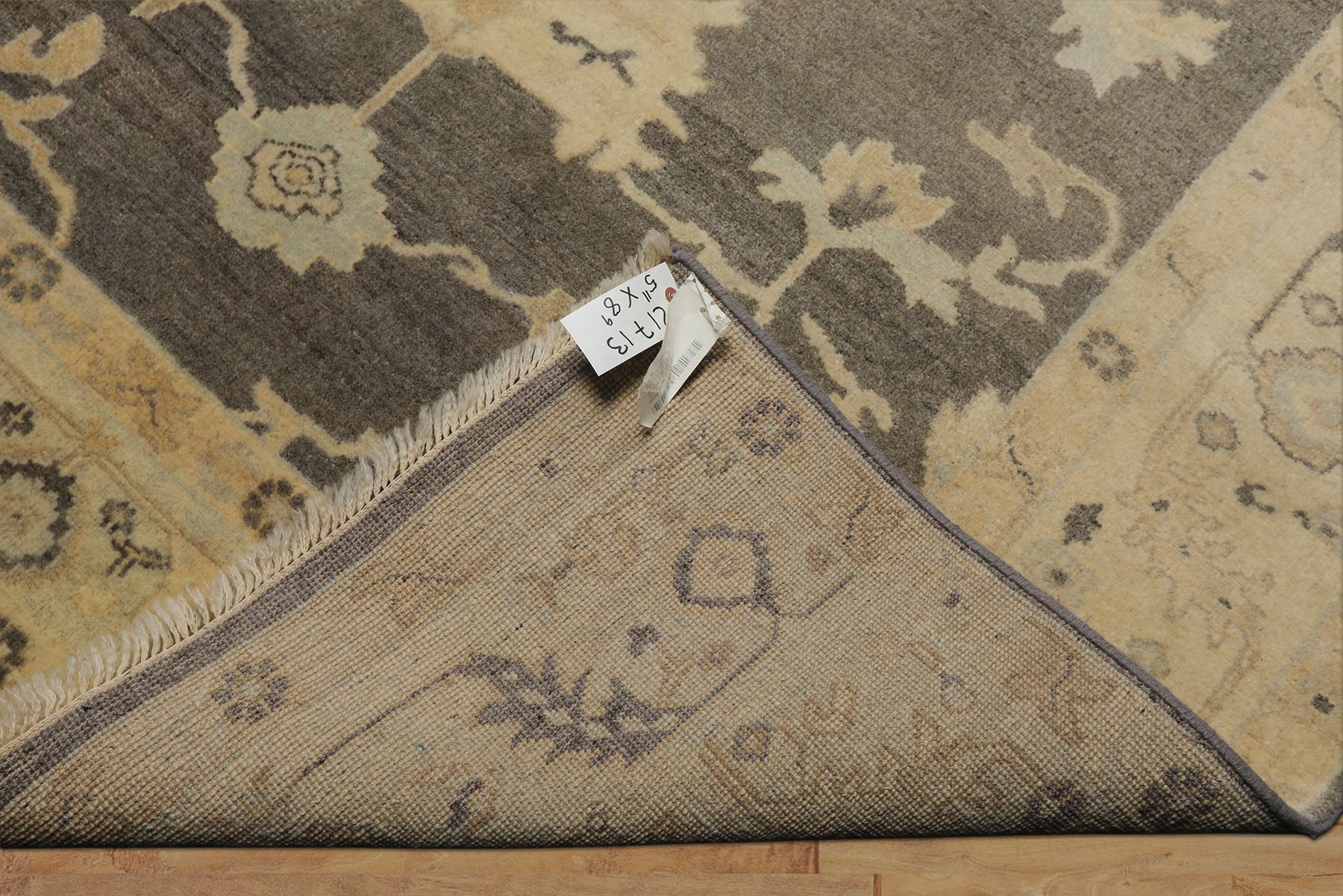 6x9 Taupe, Ivory, Gray Color Hand Knotted Oushak Wool Traditional Oriental Rug
