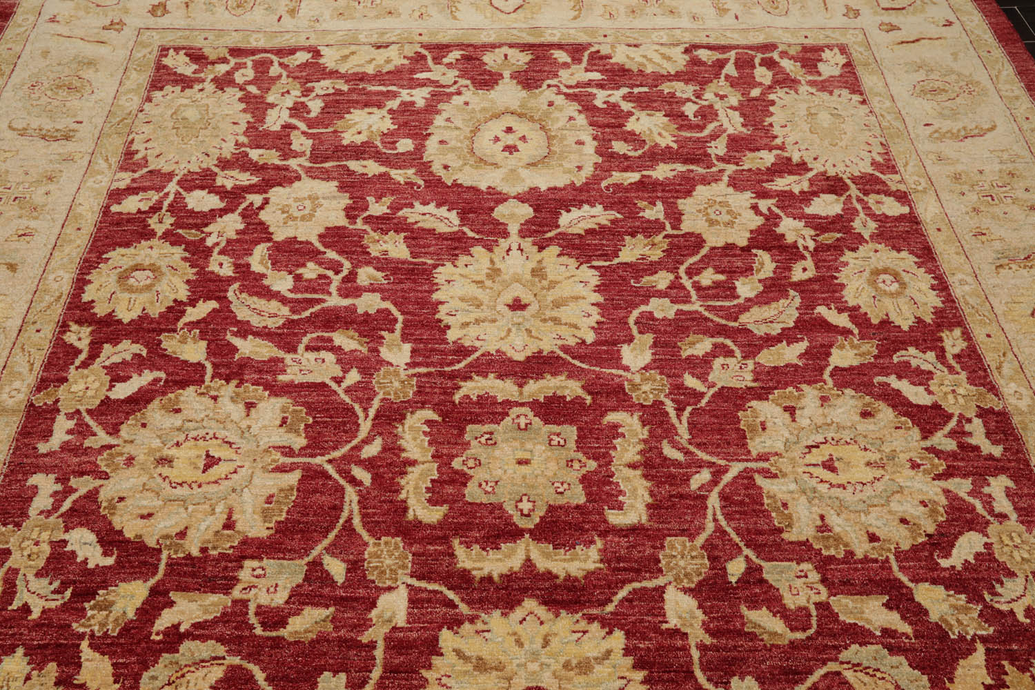 8x10 Rusty Red, Camel, Gold Color Hand Knotted All-Over 100% Wool Traditional Oriental Rug