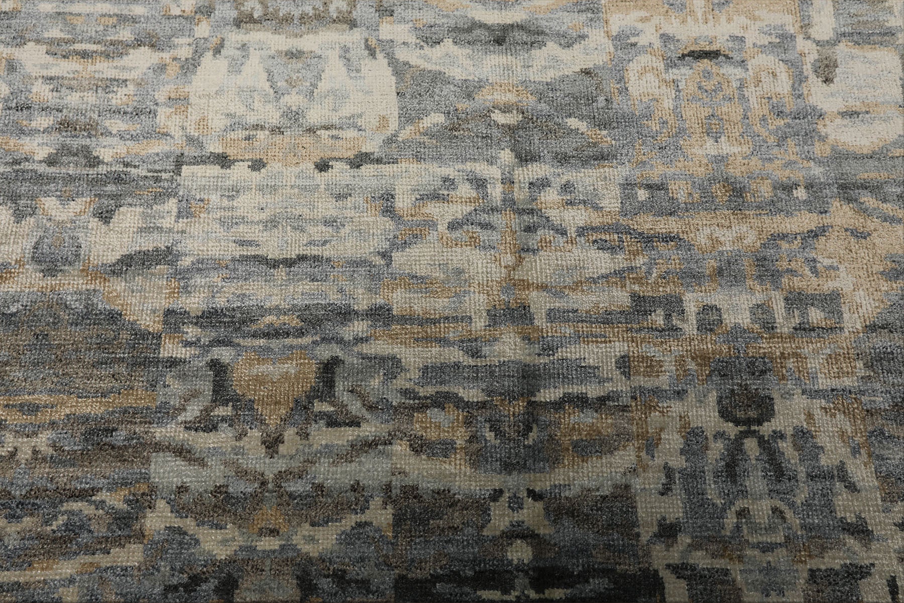 6x9 Gray, Beige, Slate Color Hand Loomed Sherpa Bamboo Silk Modern Oriental Rug