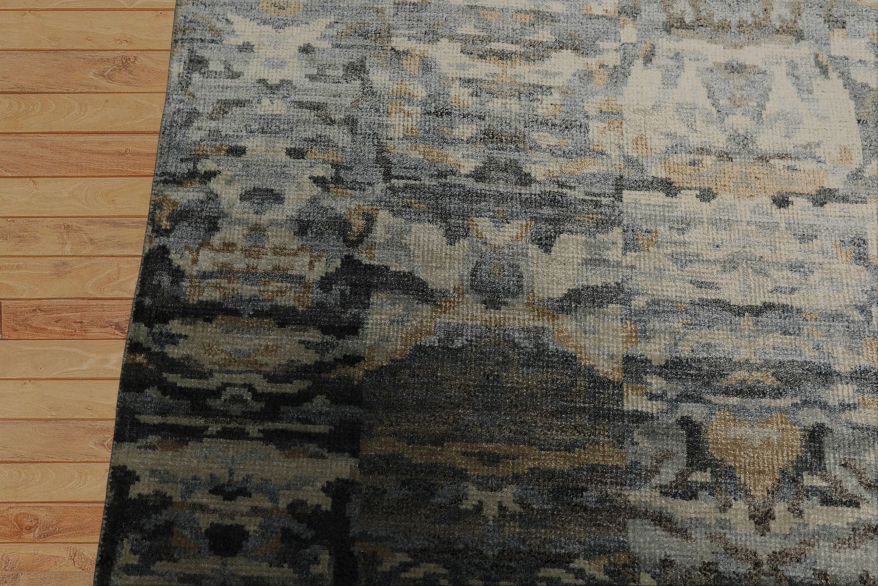 6x9 Gray, Beige, Slate Color Hand Loomed Sherpa Bamboo Silk Modern Oriental Rug