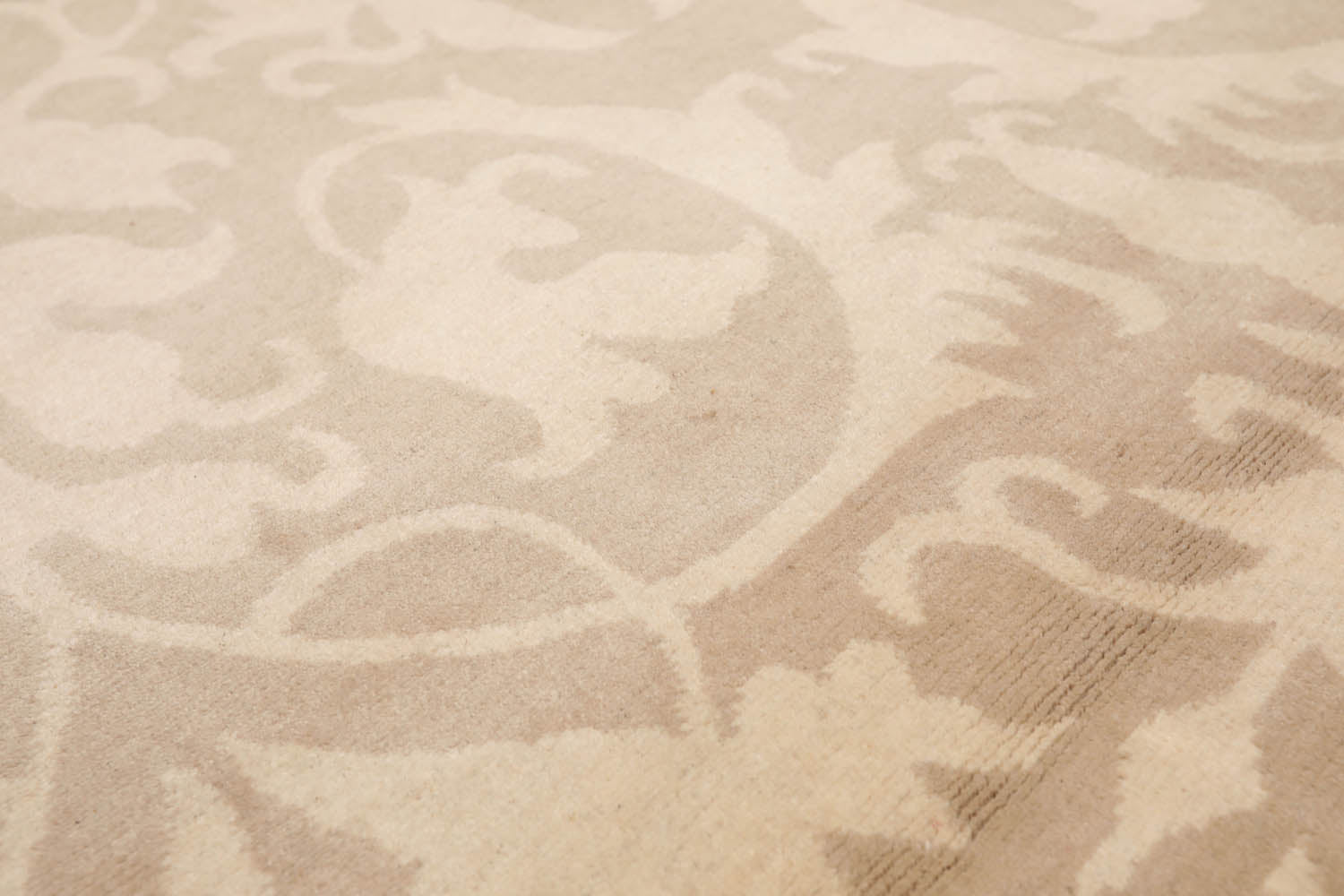 4x6 Beige, , Color Hand Knotted All-Over 100% Wool Transitional Oriental Rug