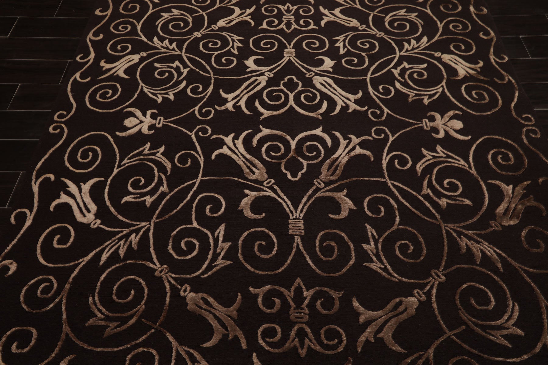 6x9 Chocolate, Tan, Color Hand Knotted Tibetan New Zealand Wool Transitional Oriental Rug