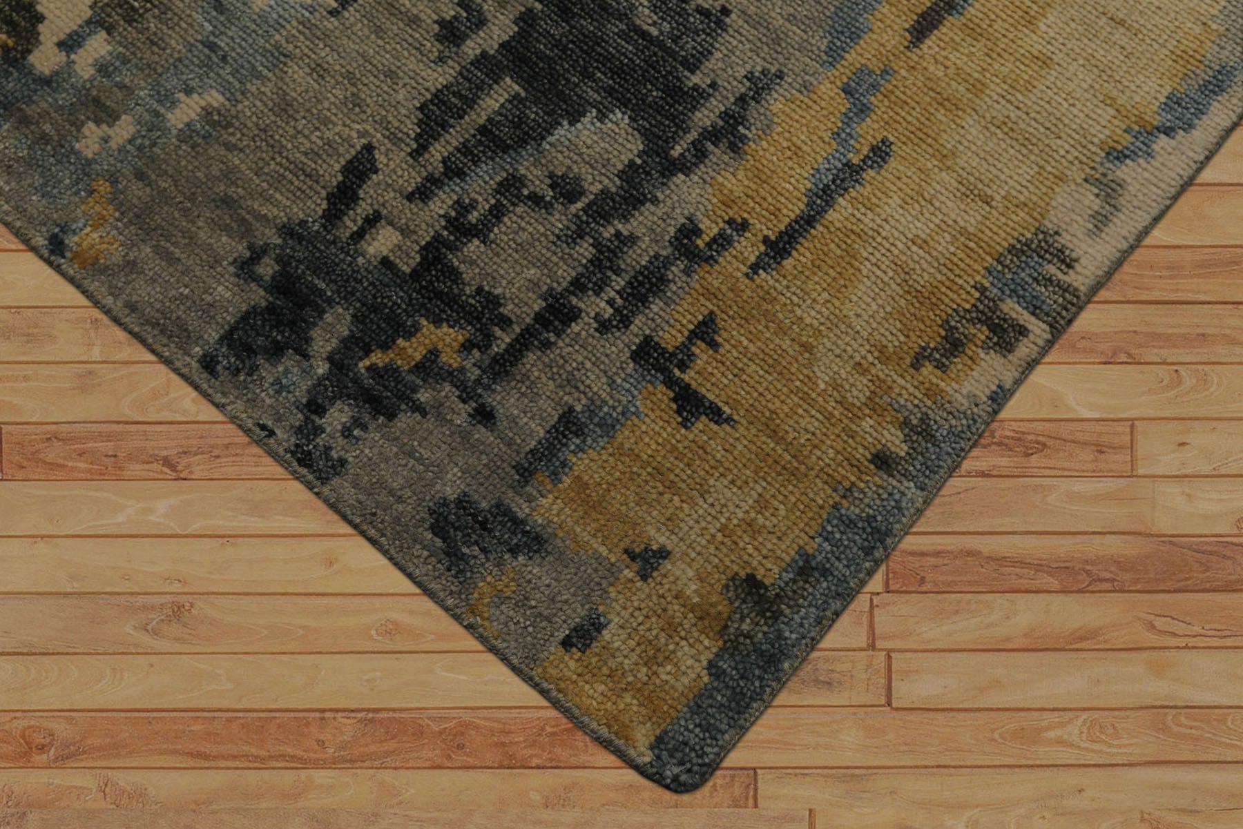 6x9 Beige, Gray, Gold Color Hand Knotted Oushak Wool Modern Oriental Rug