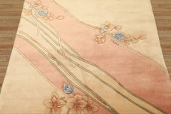 4x6 Beige, Blush, Blue Color Hand Knotted French Aubusson Savonerrie Wool Traditional Oriental Rug