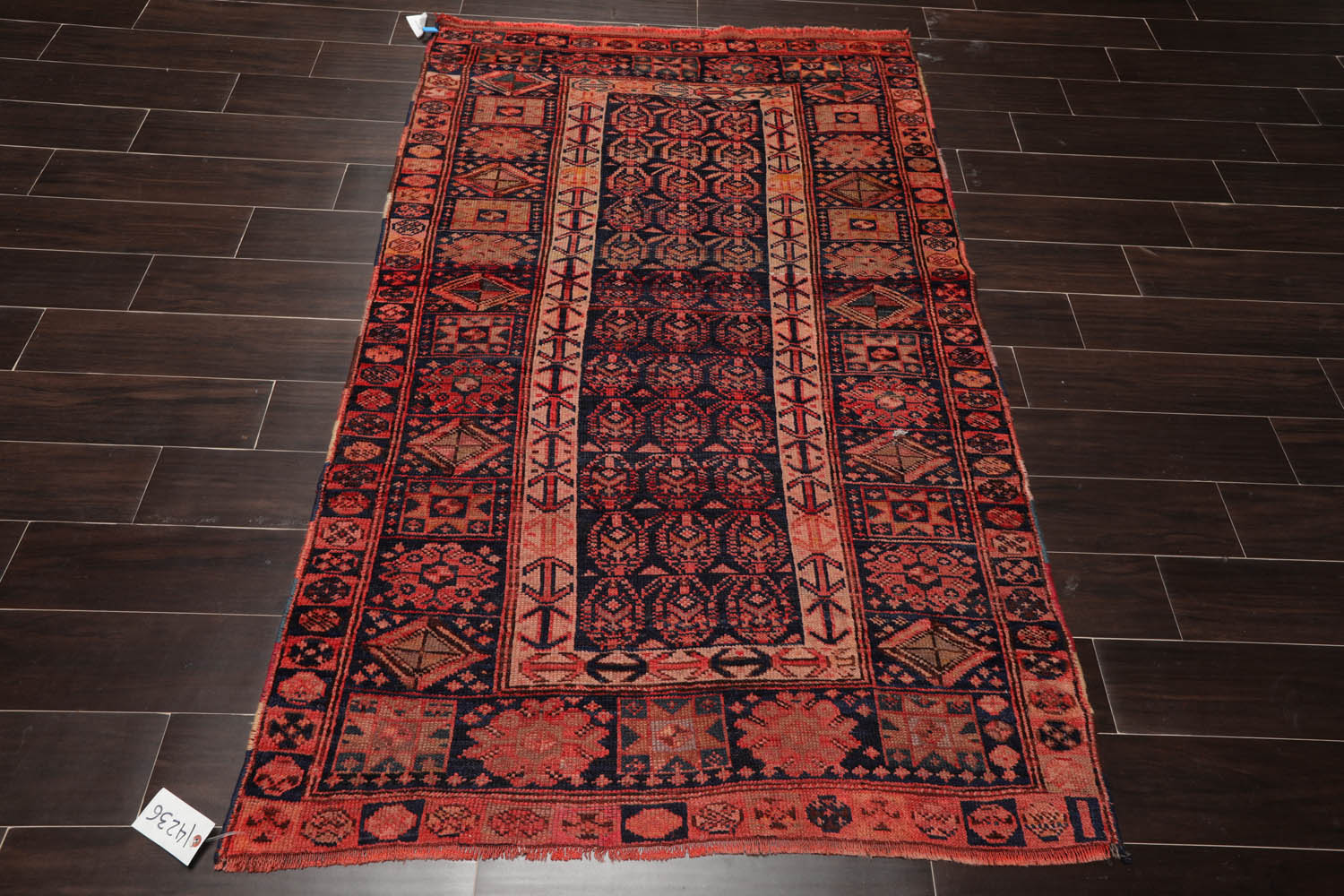 4x6 Melayaar, Coral, Rose Color Hand Knotted All-Over 100% Wool Traditional Oriental Rug