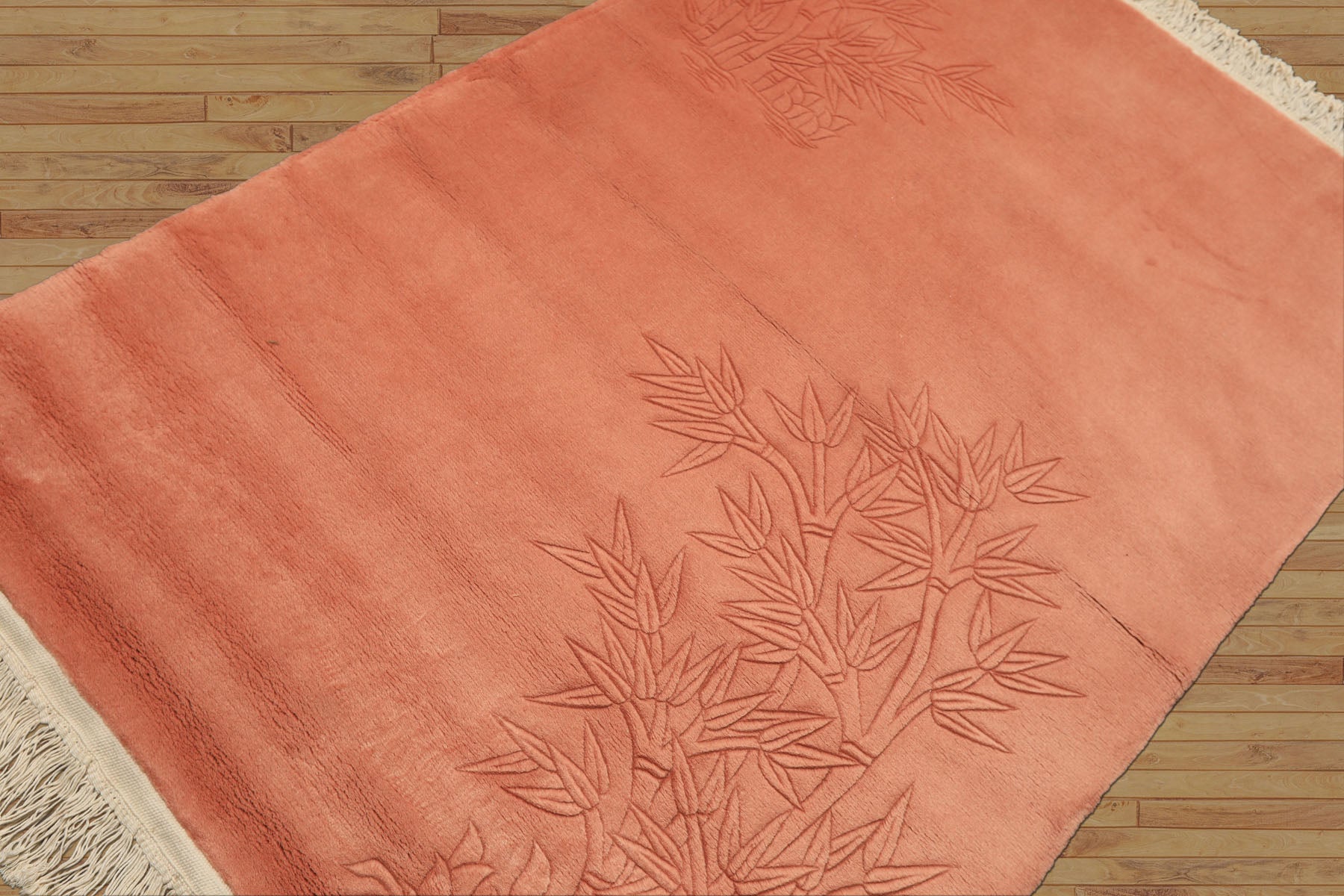 4x6 Blush, , Color Hand Knotted Solid Wool Modern & Contemporary Oriental Rug