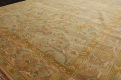 6x8 Mint, Gold, Taupe Color Hand Knotted Oushak Wool Traditional Oriental Rug