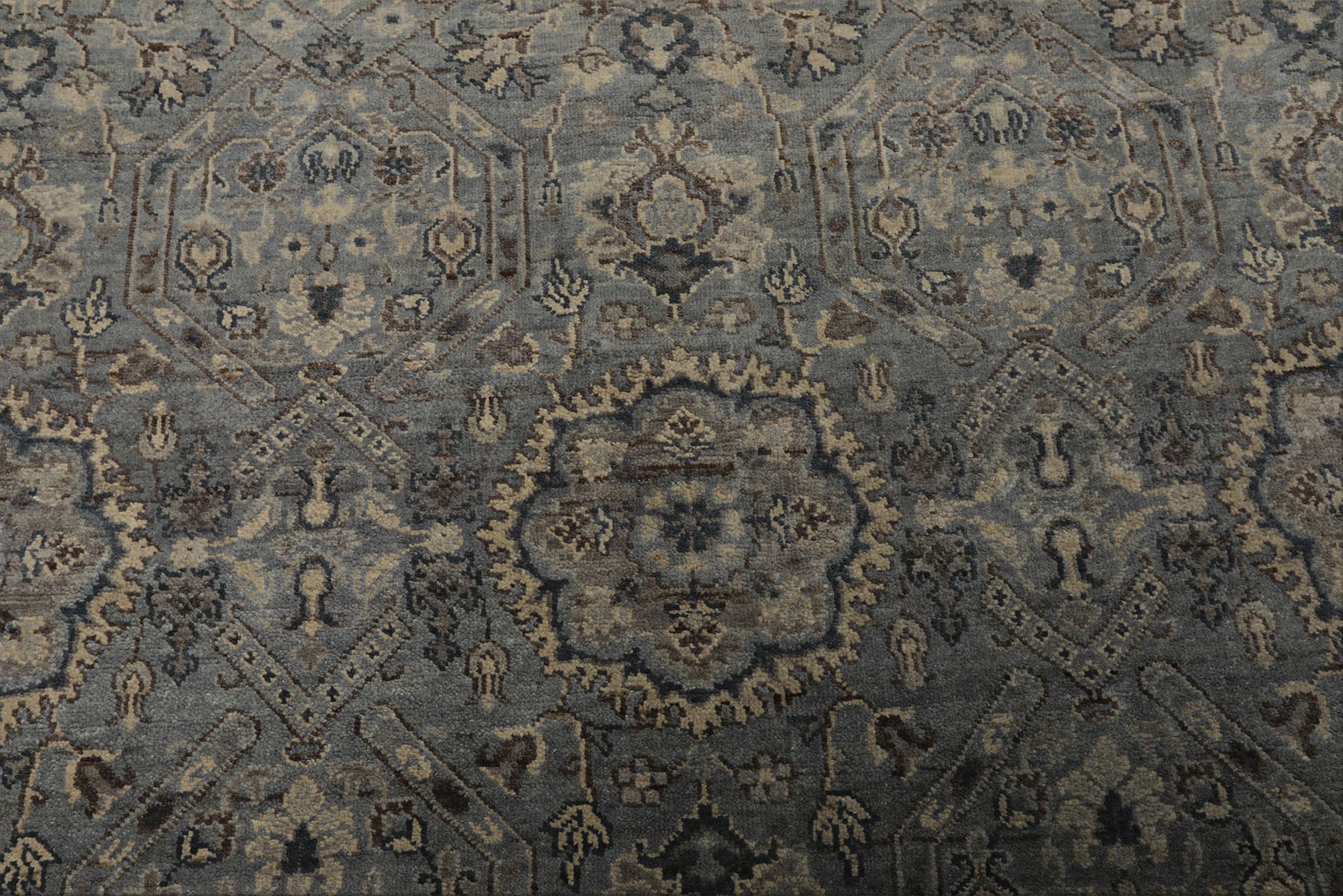 6x9 Blue, Brown, Ivory Color Hand Knotted Agra Wool Traditional Oriental Rug