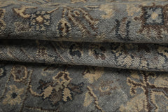 6x9 Blue, Brown, Ivory Color Hand Knotted Agra Wool Traditional Oriental Rug