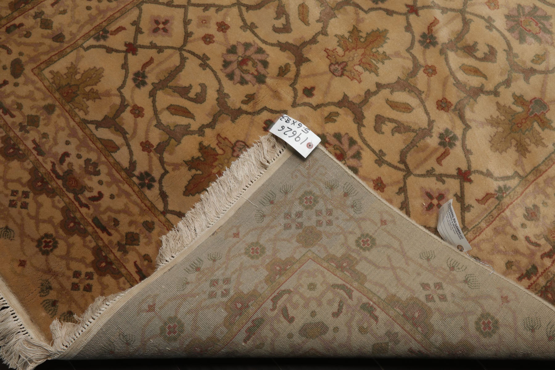 5x8 Ivory, Beige, Taupe Color Hand Knotted Tibetan New Zealand Wool Transitional Oriental Rug