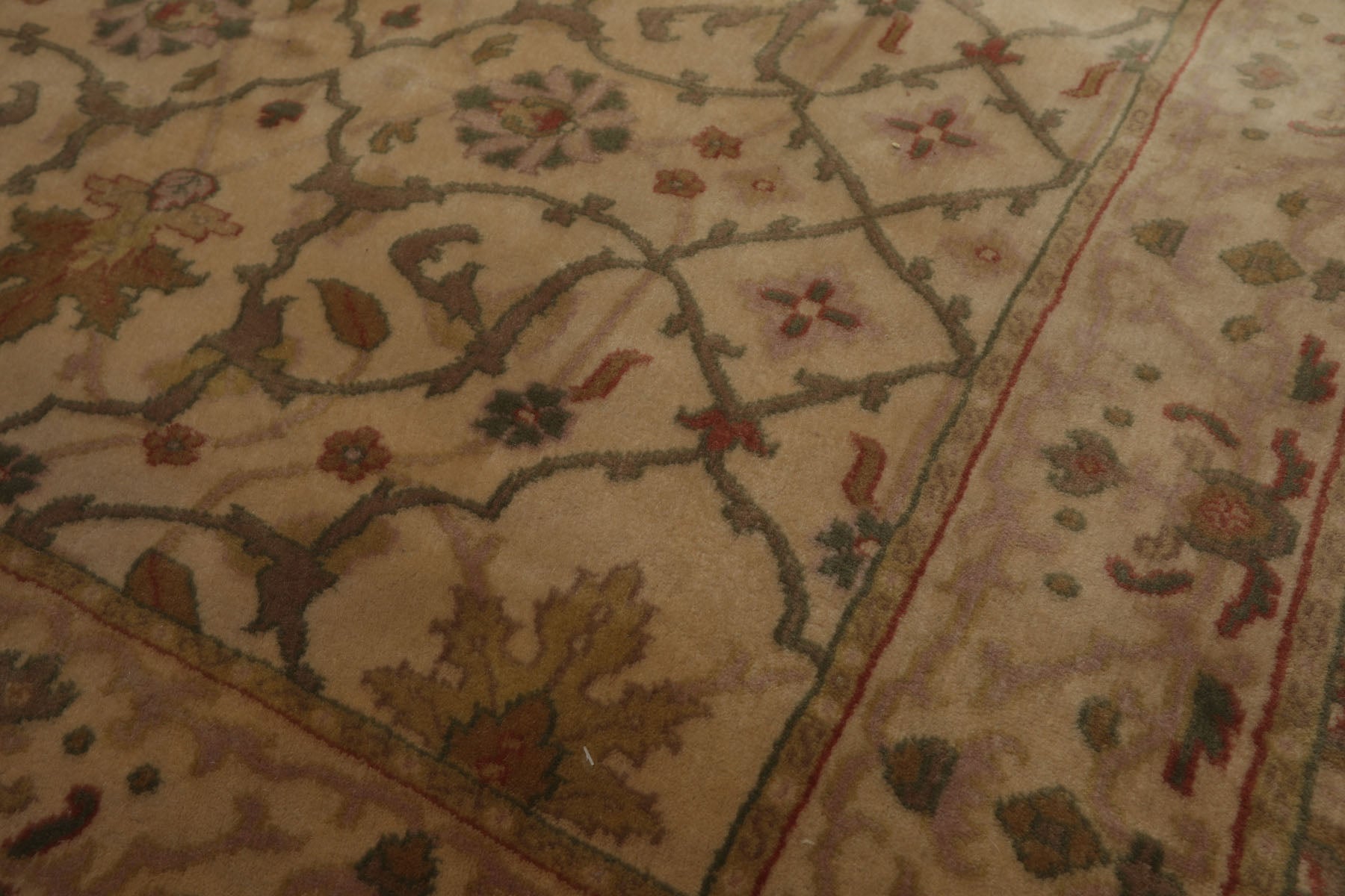 5x8 Ivory, Beige, Taupe Color Hand Knotted Tibetan New Zealand Wool Transitional Oriental Rug