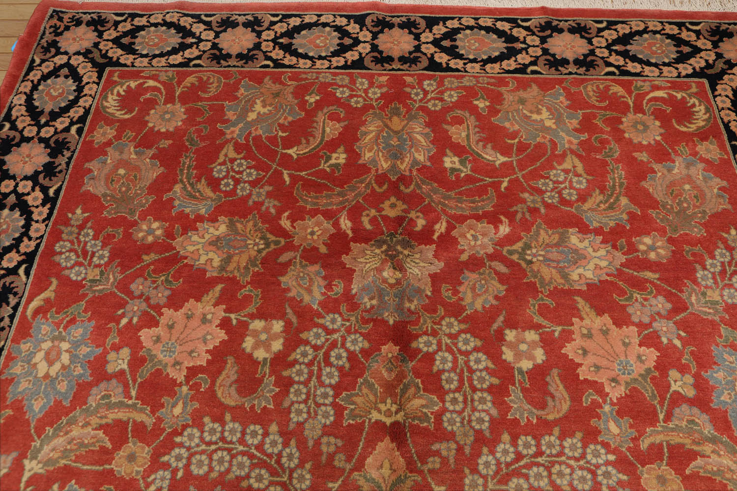 8x10 Multi, Black, Peach Color Hand Knotted Floral 100% Wool Traditional-Persian/Oriental Oriental Rug