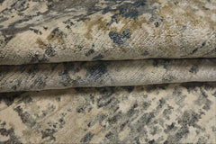 6x9 Ivory, Gray, Taupe Color Hand Knotted Sherpa Wool & Bamboo Silk Modern Oriental Rug