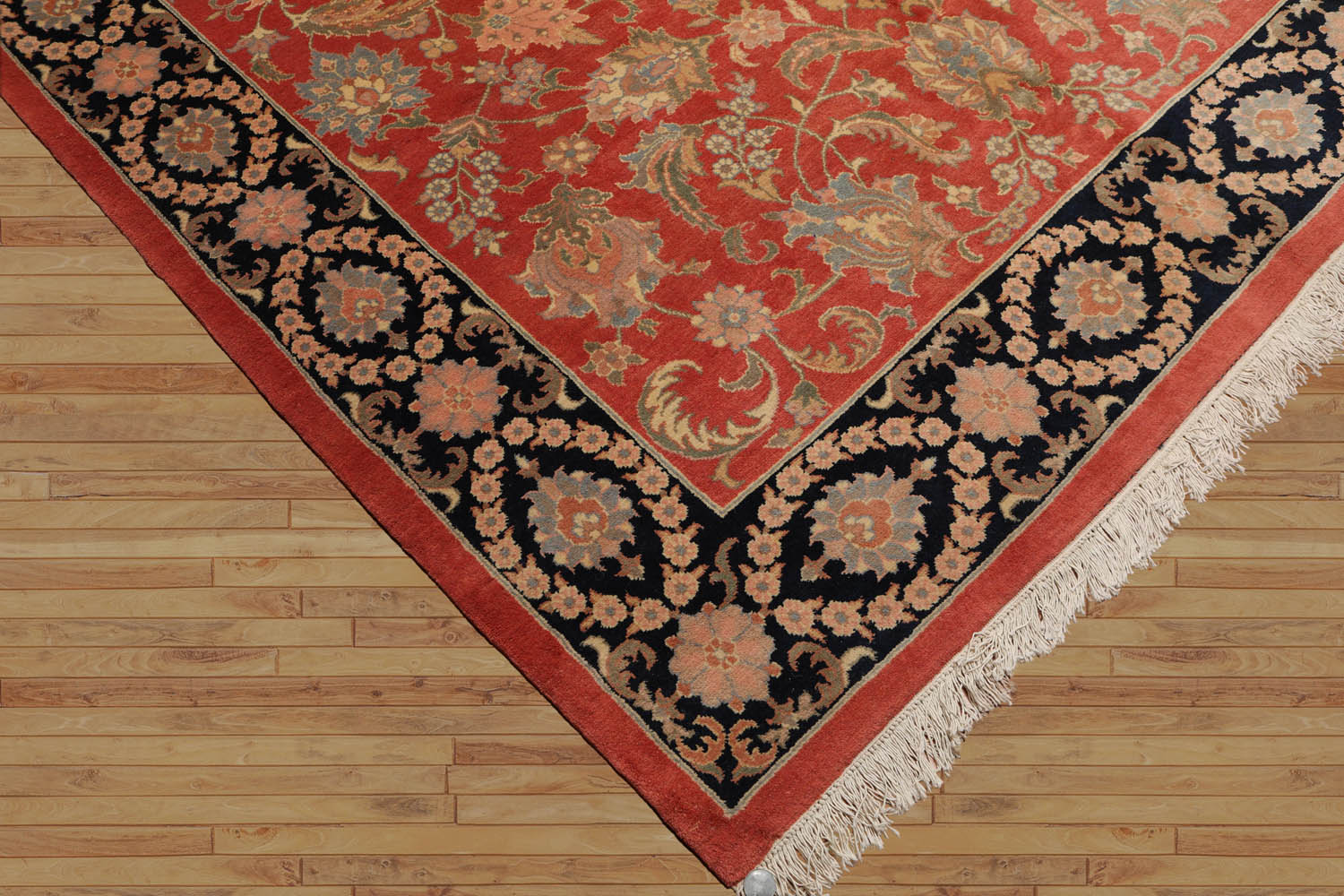 8x10 Multi, Black, Peach Color Hand Knotted Floral 100% Wool Traditional-Persian/Oriental Oriental Rug