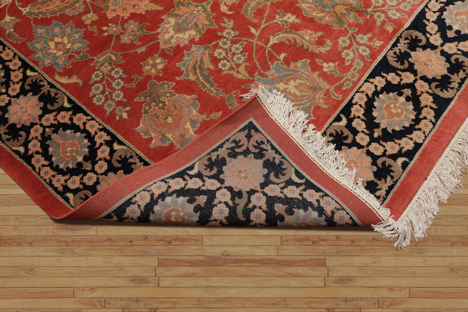 8x10 Multi, Black, Peach Color Hand Knotted Floral 100% Wool Traditional-Persian/Oriental Oriental Rug