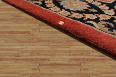 8x10 Multi, Black, Peach Color Hand Knotted Floral 100% Wool Traditional-Persian/Oriental Oriental Rug