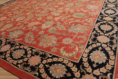 8x10 Multi, Black, Peach Color Hand Knotted Floral 100% Wool Traditional-Persian/Oriental Oriental Rug