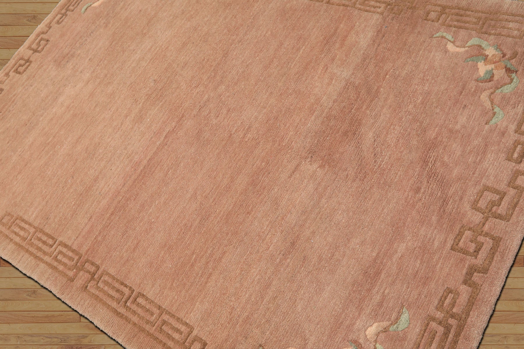 4x6 Taupe, Brown, Mint Color Hand Knotted Tibetan Wool Traditional Oriental Rug