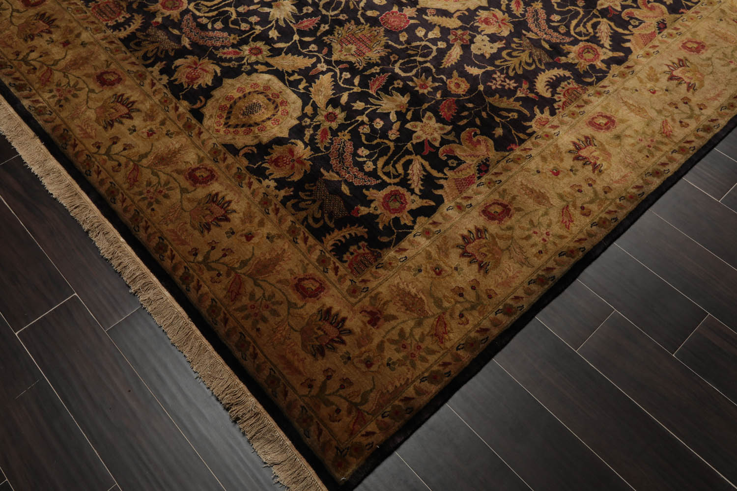 8x10 Charcoal, Olive, Beige Color Hand Knotted All-Over 100% Wool Traditional Oriental Rug