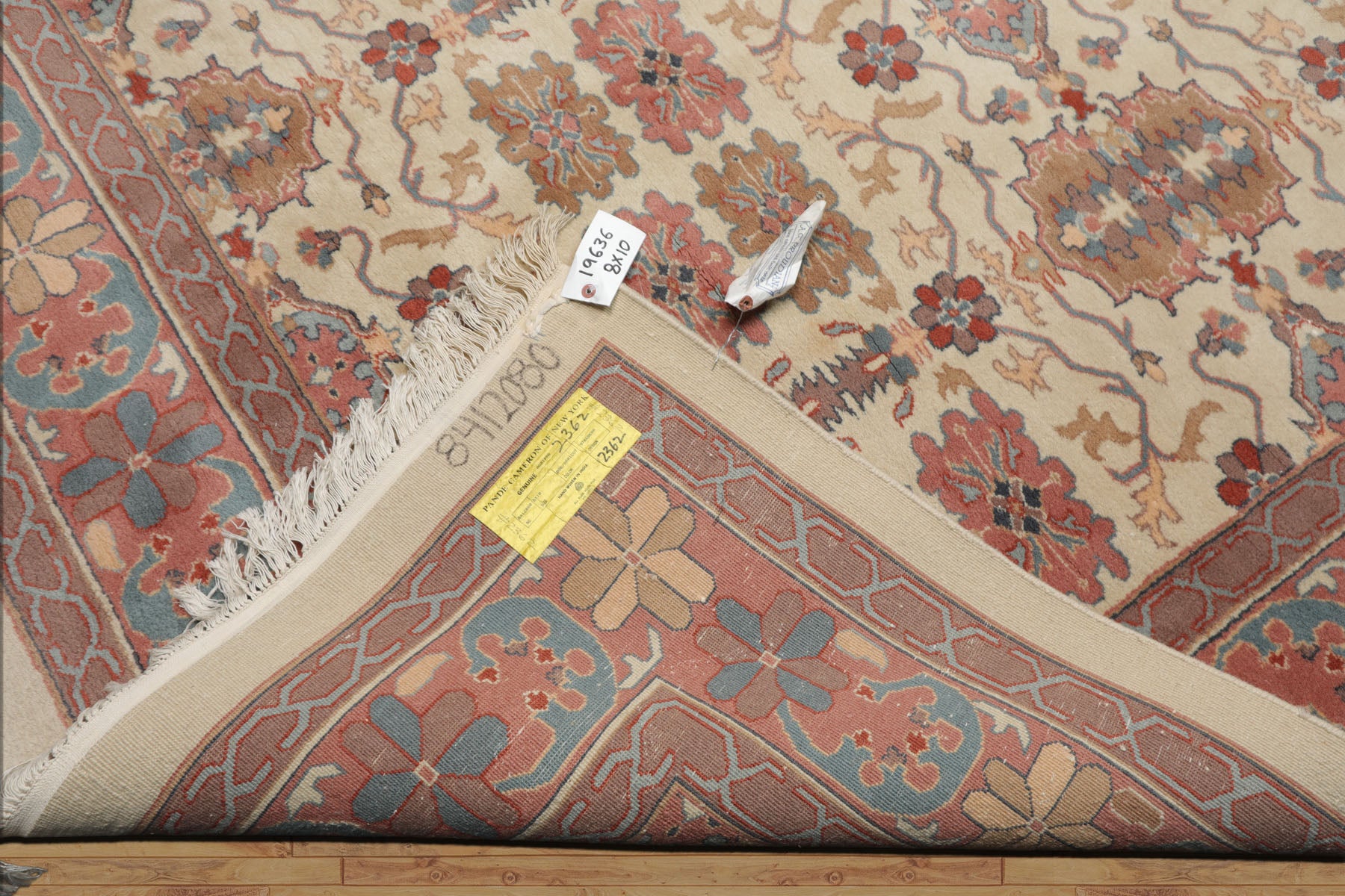 8x10 Ivory, Rose, Taupe Color Hand Knotted Jahan Wool Traditional Oriental Rug