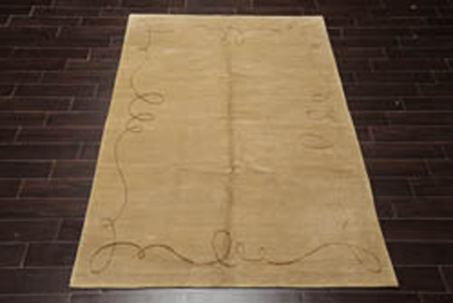 6x9 Moss, Gold, Color Hand Knotted All-Over Wool & Silk Modern Oriental Rug