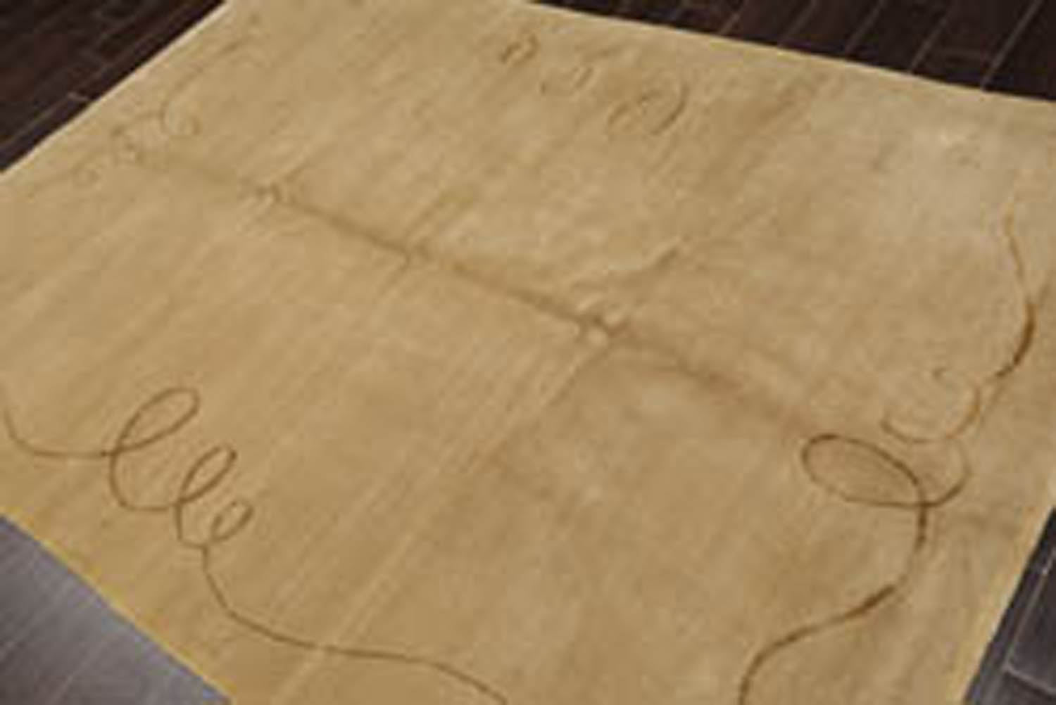 6x9 Moss, Gold, Color Hand Knotted All-Over Wool & Silk Modern Oriental Rug