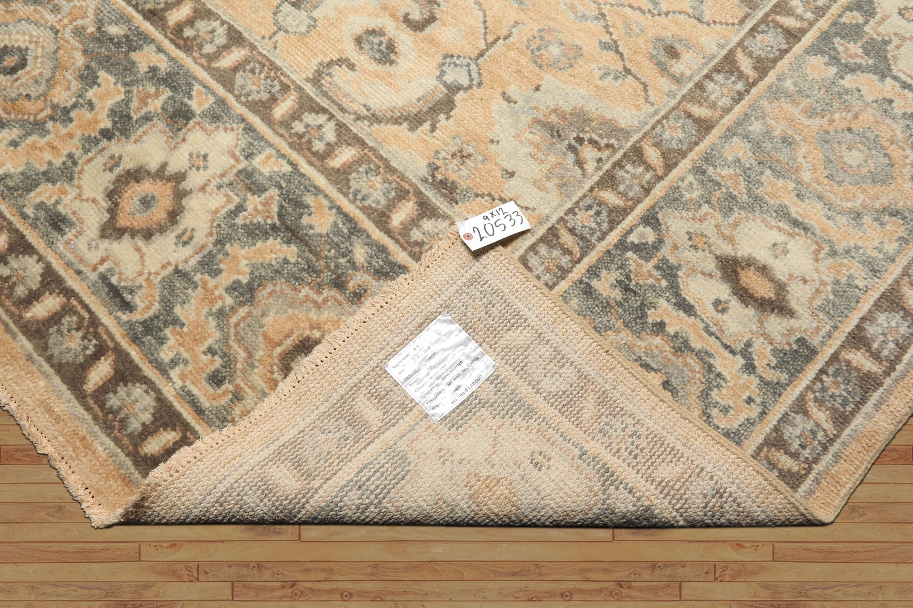 9x12 Mocha, Slate, Brown Color Hand Knotted Oushak Wool Arts & Crafts Oriental Rug