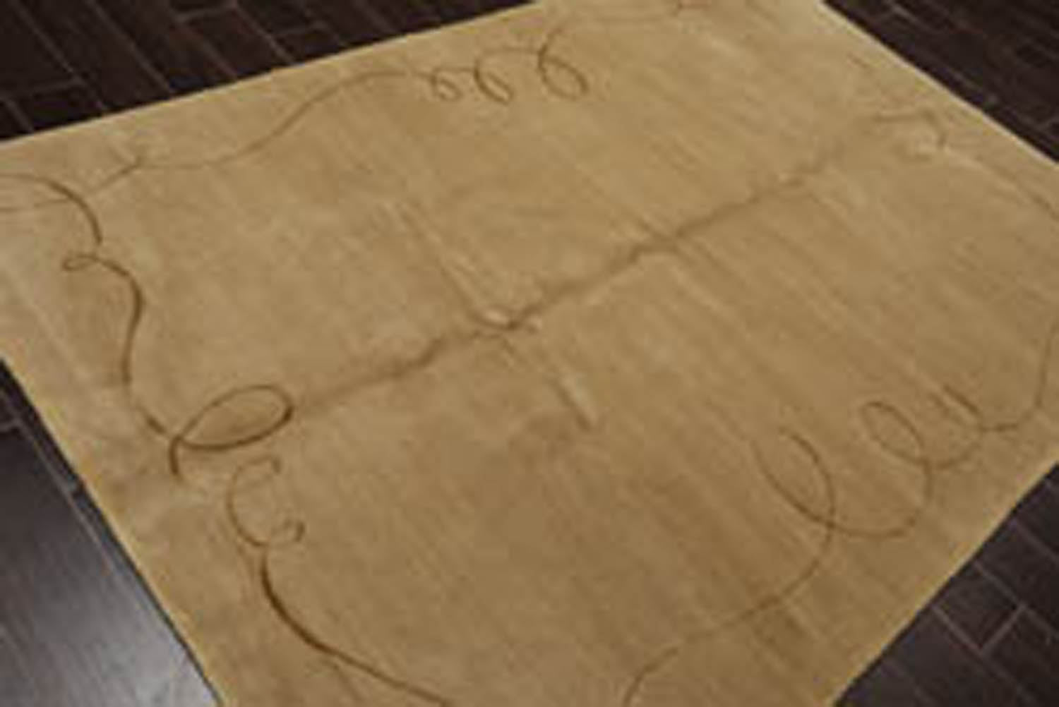 6x9 Moss, Gold, Color Hand Knotted All-Over Wool & Silk Modern Oriental Rug