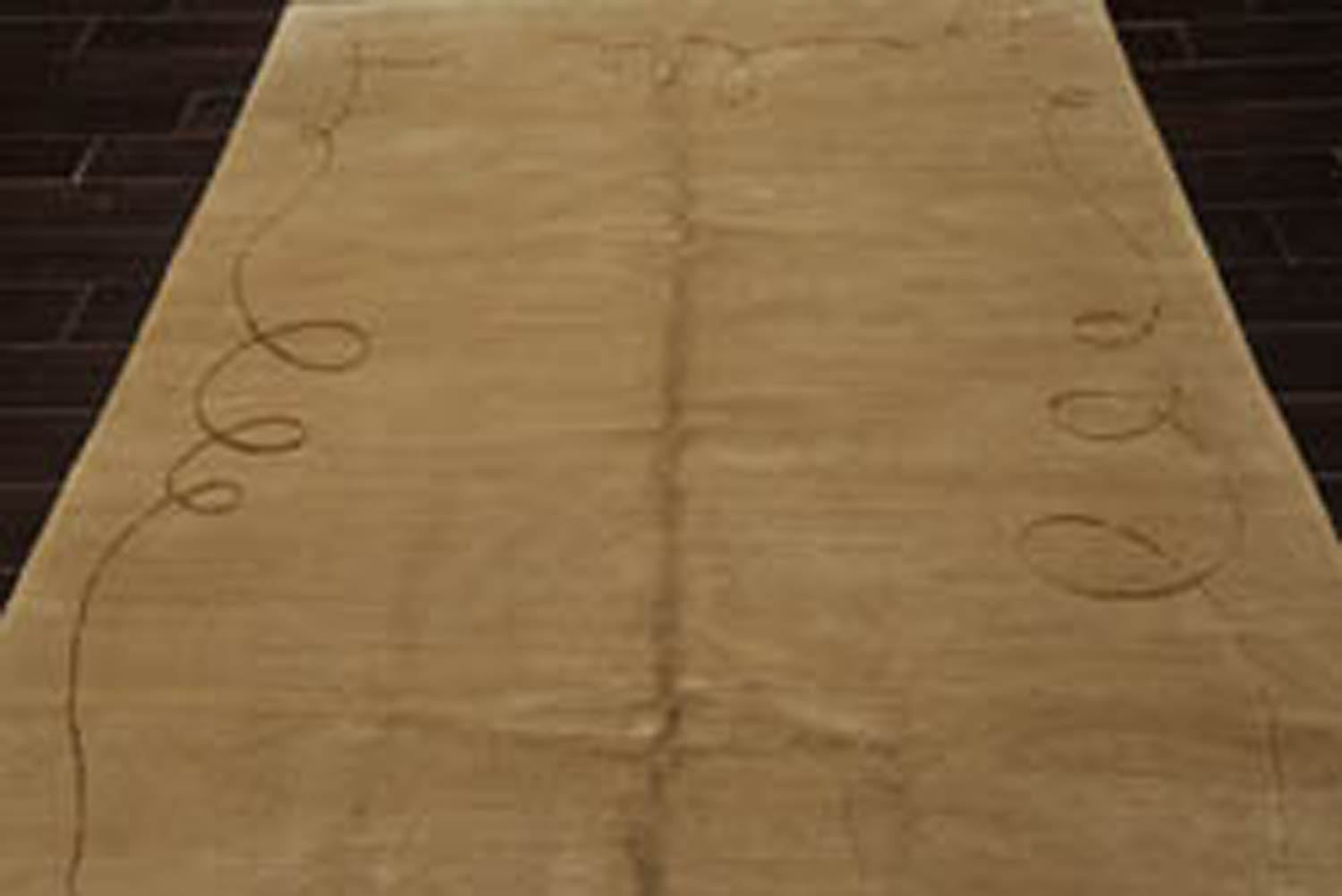 6x9 Moss, Gold, Color Hand Knotted All-Over Wool & Silk Modern Oriental Rug