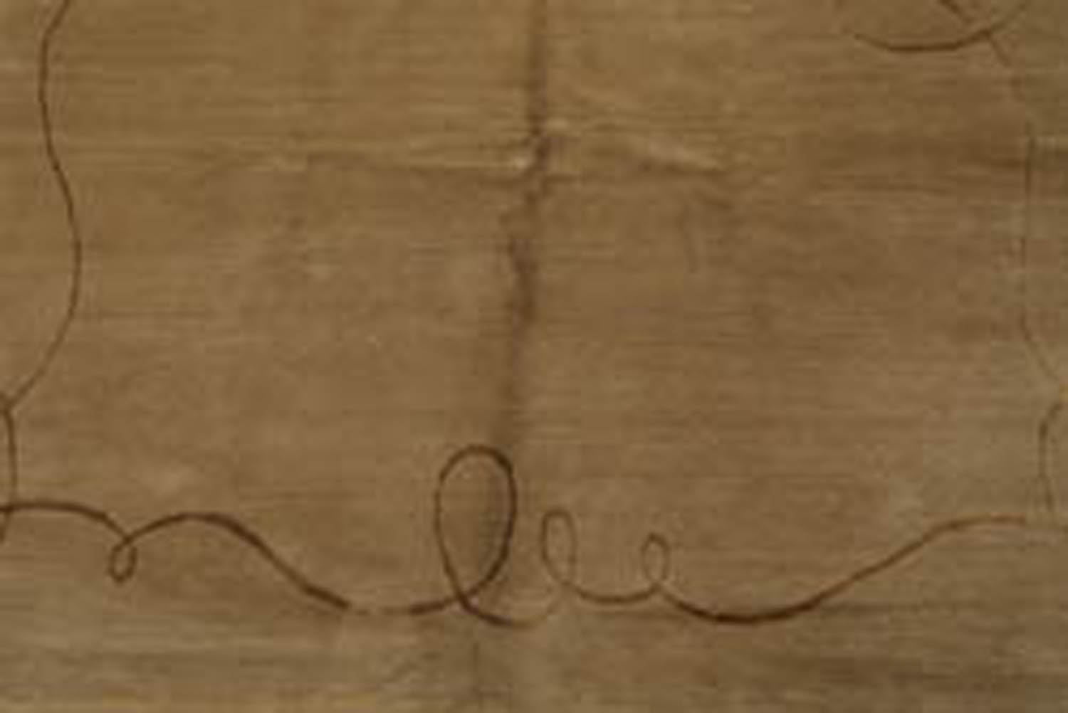 6x9 Moss, Gold, Color Hand Knotted All-Over Wool & Silk Modern Oriental Rug