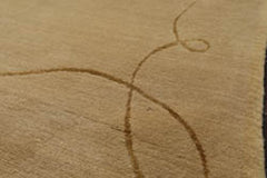 6x9 Moss, Gold, Color Hand Knotted All-Over Wool & Silk Modern Oriental Rug