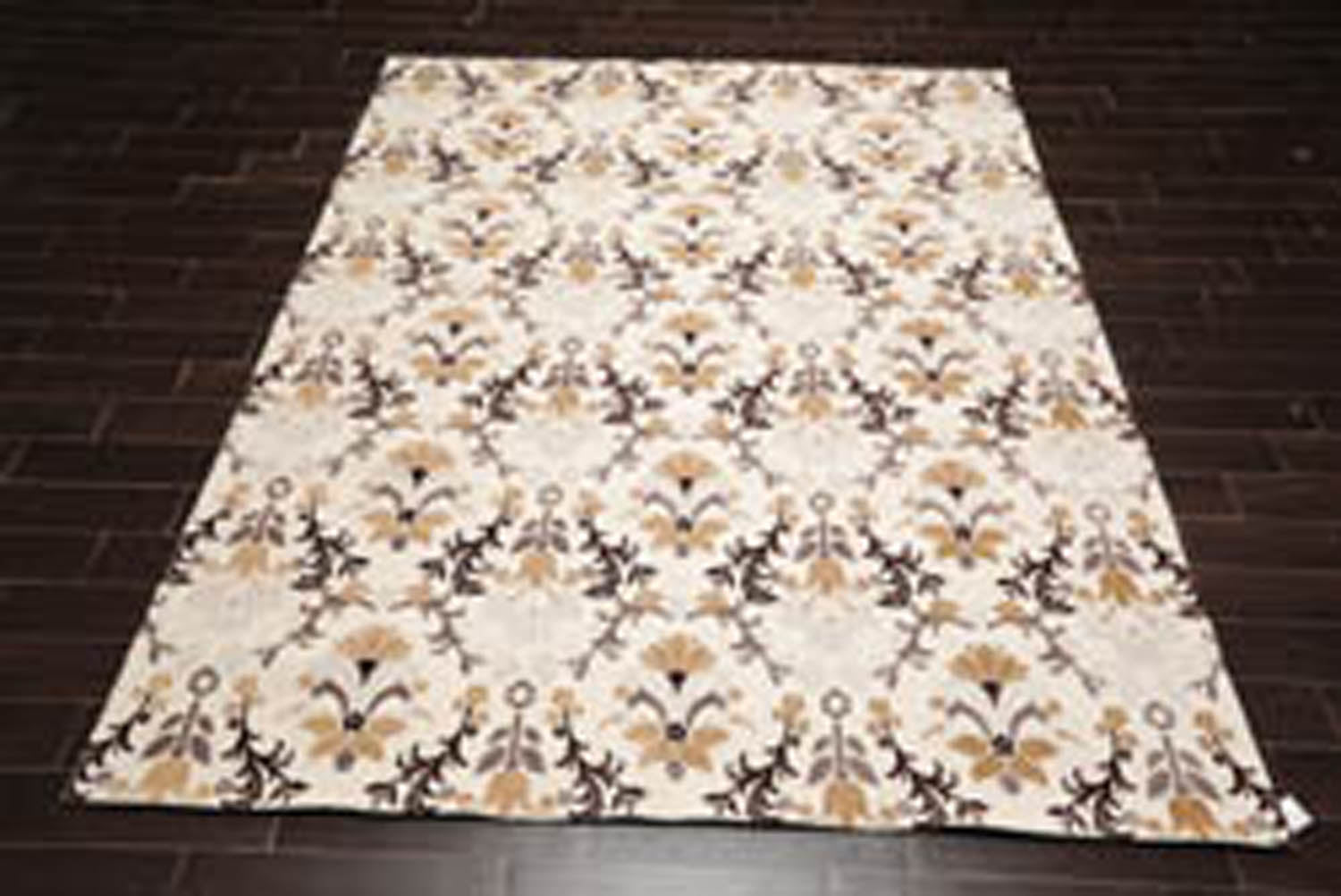 8x10 Beige, Brown, Chocolate Color Hand Knotted Floral 100% Polypropylene Transitional Oriental Rug