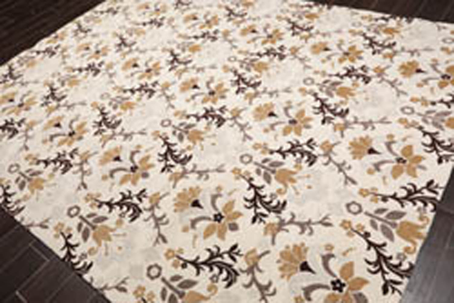 8x10 Beige, Brown, Chocolate Color Hand Knotted Floral 100% Polypropylene Transitional Oriental Rug