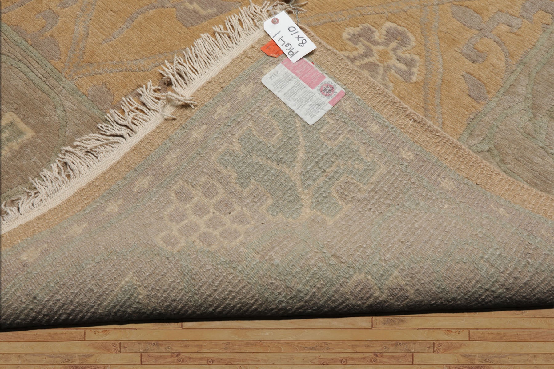 8x10 Tan, Gray, Ivory Color Hand Knotted Tibetan Wool Arts & Crafts Oriental Rug