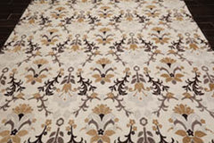8x10 Beige, Brown, Chocolate Color Hand Knotted Floral 100% Polypropylene Transitional Oriental Rug