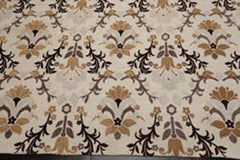 8x10 Beige, Brown, Chocolate Color Hand Knotted Floral 100% Polypropylene Transitional Oriental Rug