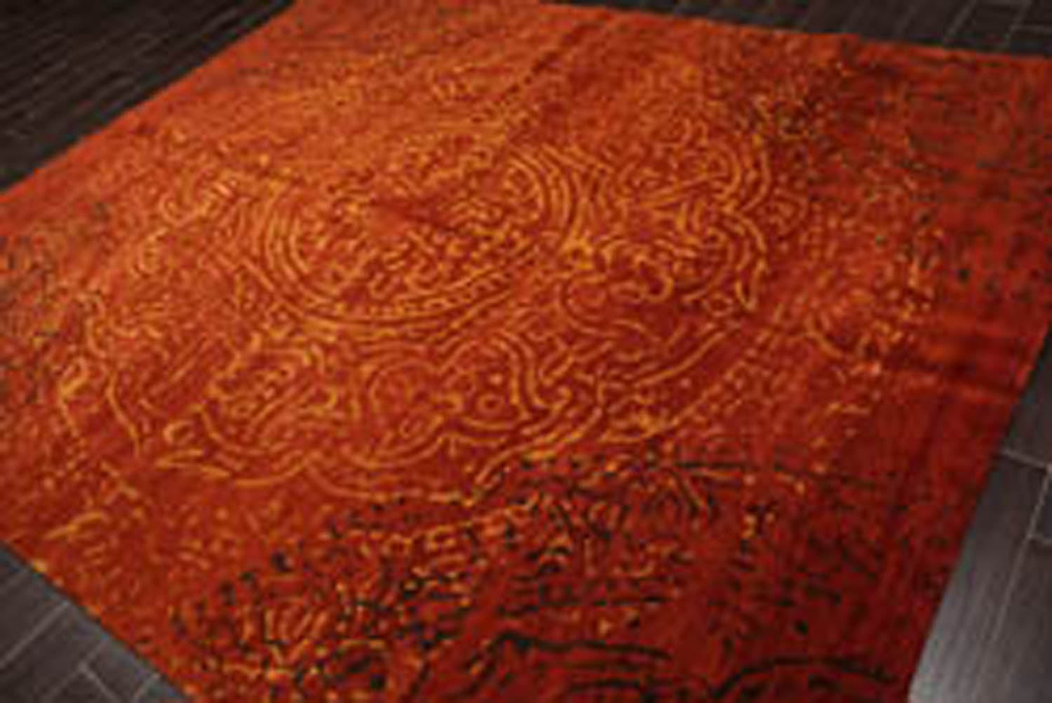 8x10 Terracotta, Gold, Color Hand Knotted All-Over 100% Wool Modern Oriental Rug