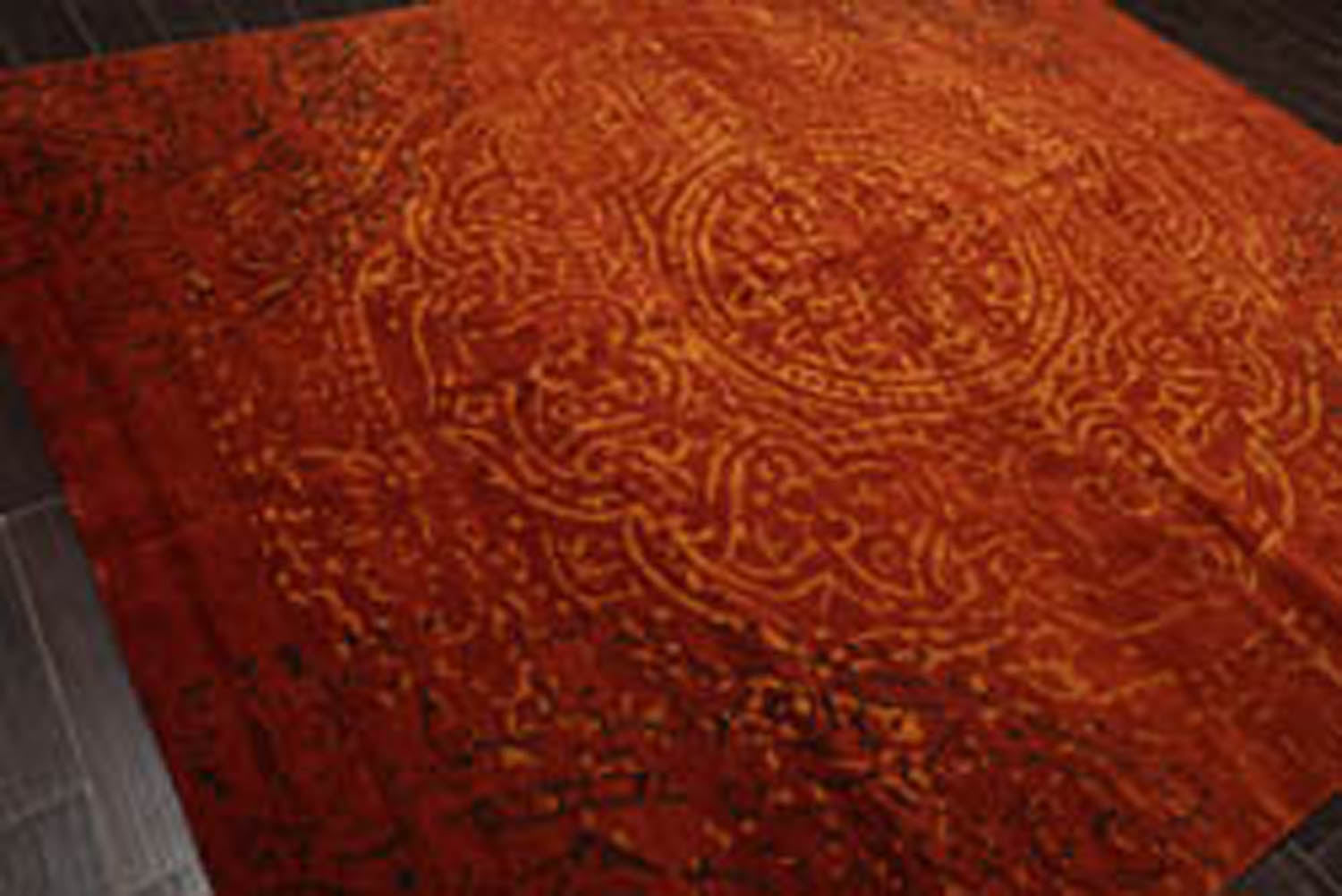 8x10 Terracotta, Gold, Color Hand Knotted All-Over 100% Wool Modern Oriental Rug