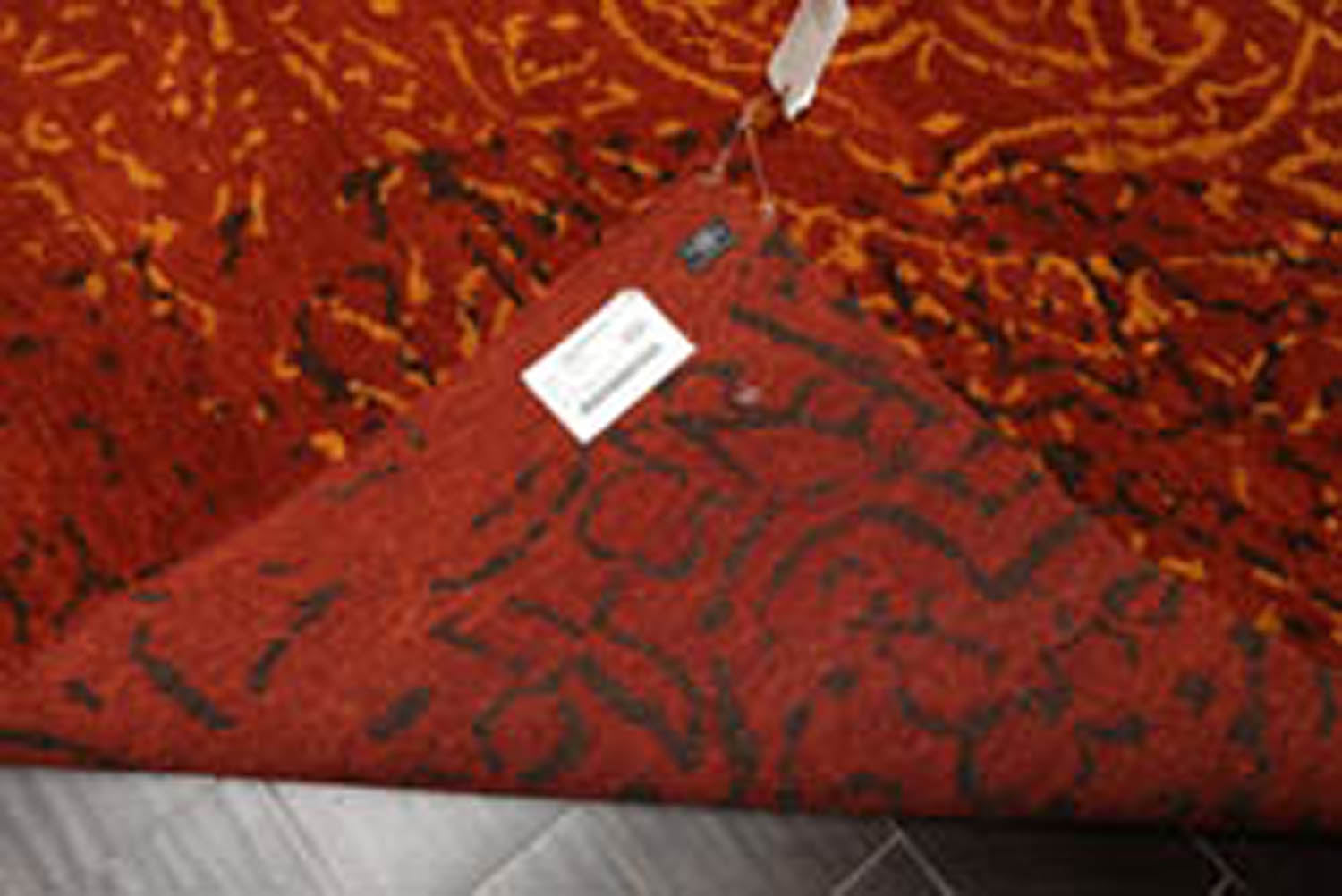 8x10 Terracotta, Gold, Color Hand Knotted All-Over 100% Wool Modern Oriental Rug