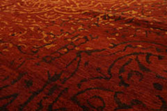 8x10 Terracotta, Gold, Color Hand Knotted All-Over 100% Wool Modern Oriental Rug