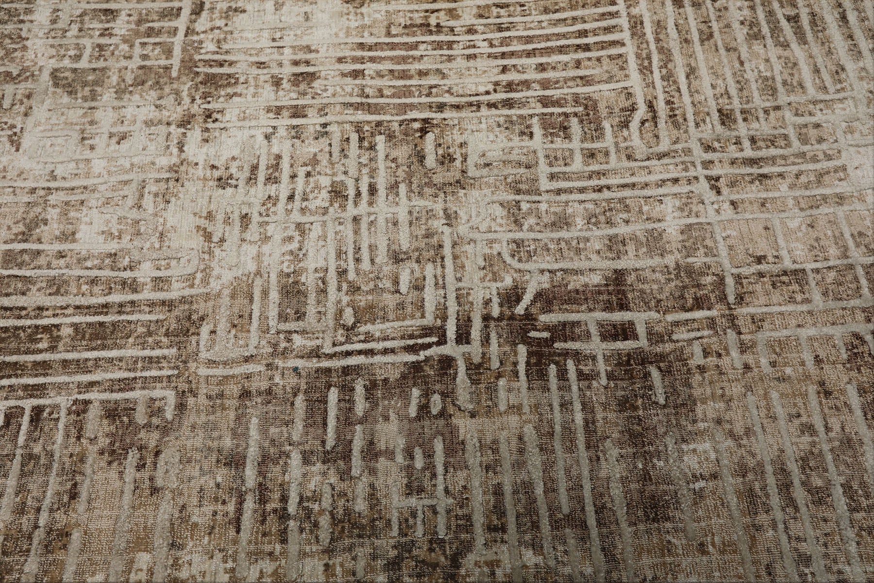 8x10 Beige, Brown, Multi Color Hand Loomed Tibetan Wool Modern Oriental Rug