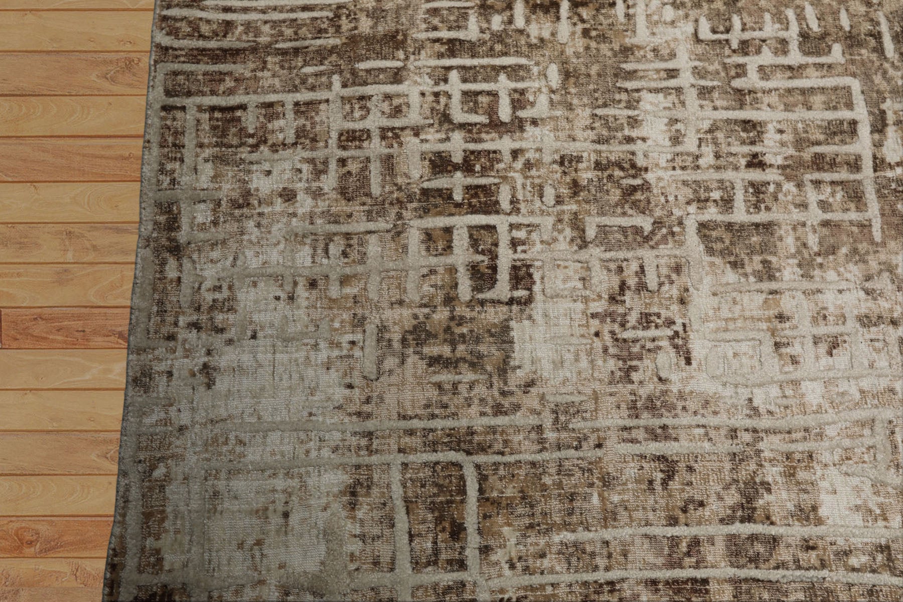 8x10 Beige, Brown, Multi Color Hand Loomed Tibetan Wool Modern Oriental Rug