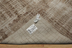 8x10 Beige, Brown, Multi Color Hand Loomed Tibetan Wool Modern Oriental Rug