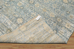 9x12 Aqua, Ivory, Beige Color Hand Knotted Tibetan Wool & Silk Modern & Contemporary Oriental Rug