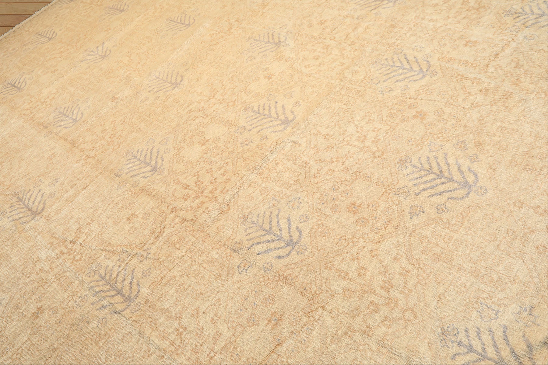 12x15 Beige, Tan, Slate Color Hand Knotted Oushak Wool Transitional Oriental Rug