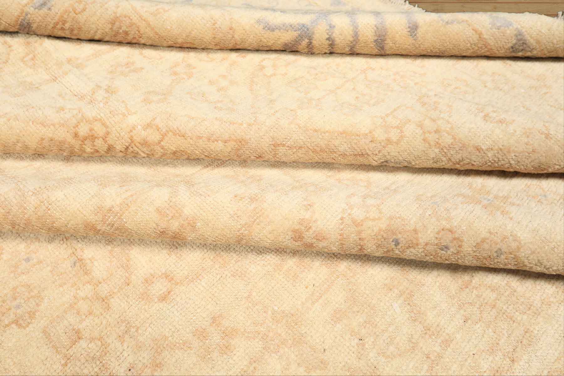 12x15 Beige, Tan, Slate Color Hand Knotted Oushak Wool Transitional Oriental Rug