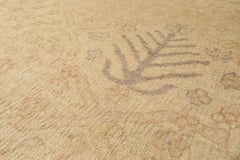 12x15 Beige, Tan, Slate Color Hand Knotted Oushak Wool Transitional Oriental Rug