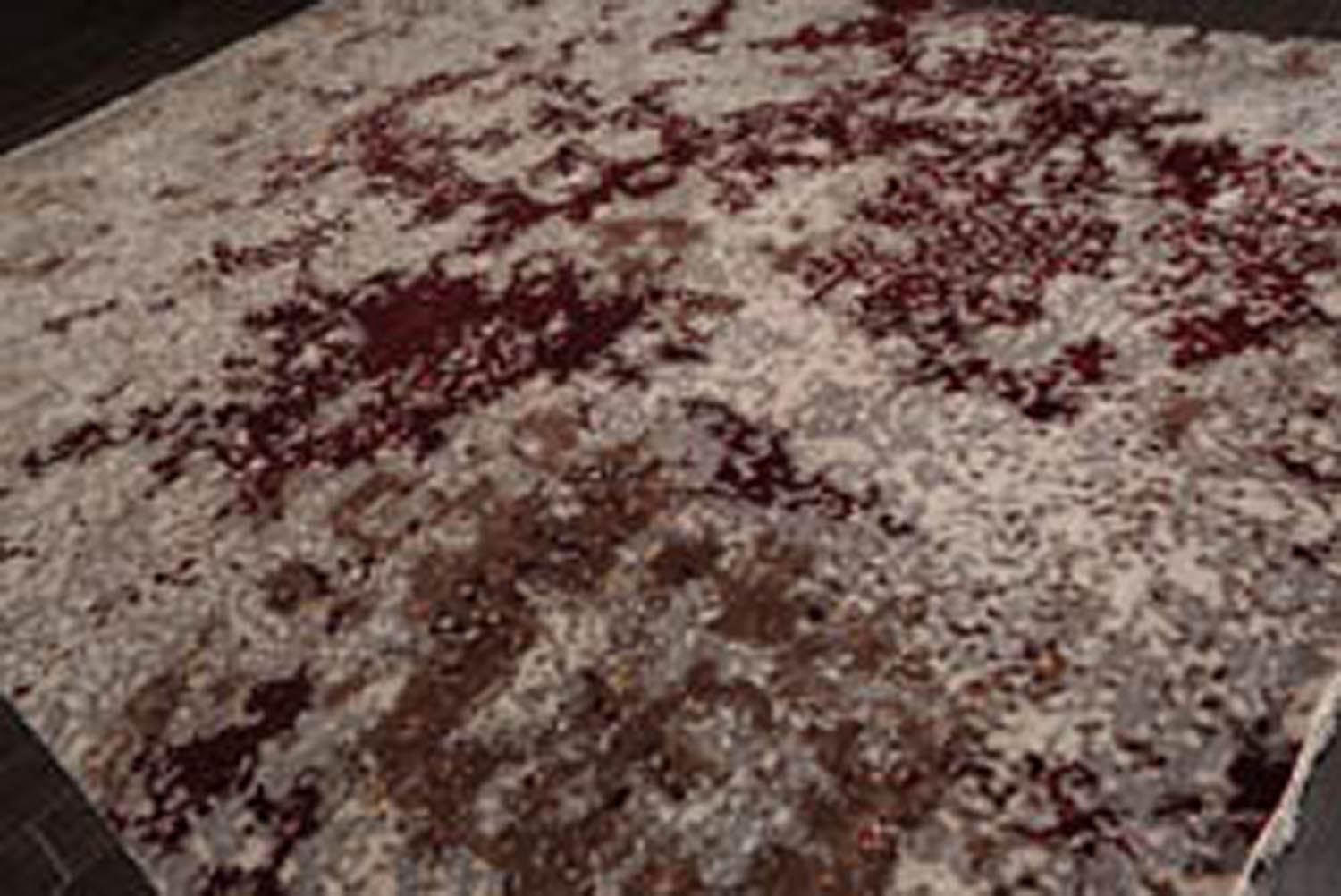 10x14 Brown, Beige, Wine Color Hand Knotted All-Over 100% Wool Modern Oriental Rug