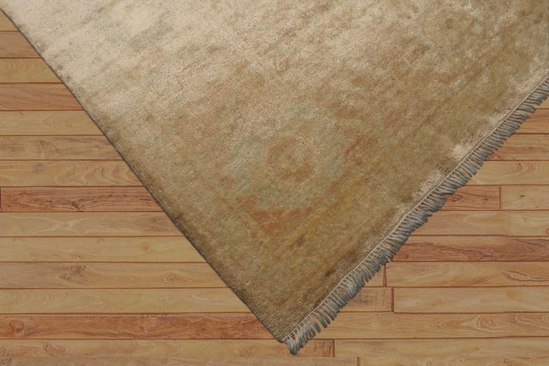 8x10 Beige, Brown, Celadon Gold Color Hand Knotted Oushak Wool Traditional Oriental Rug